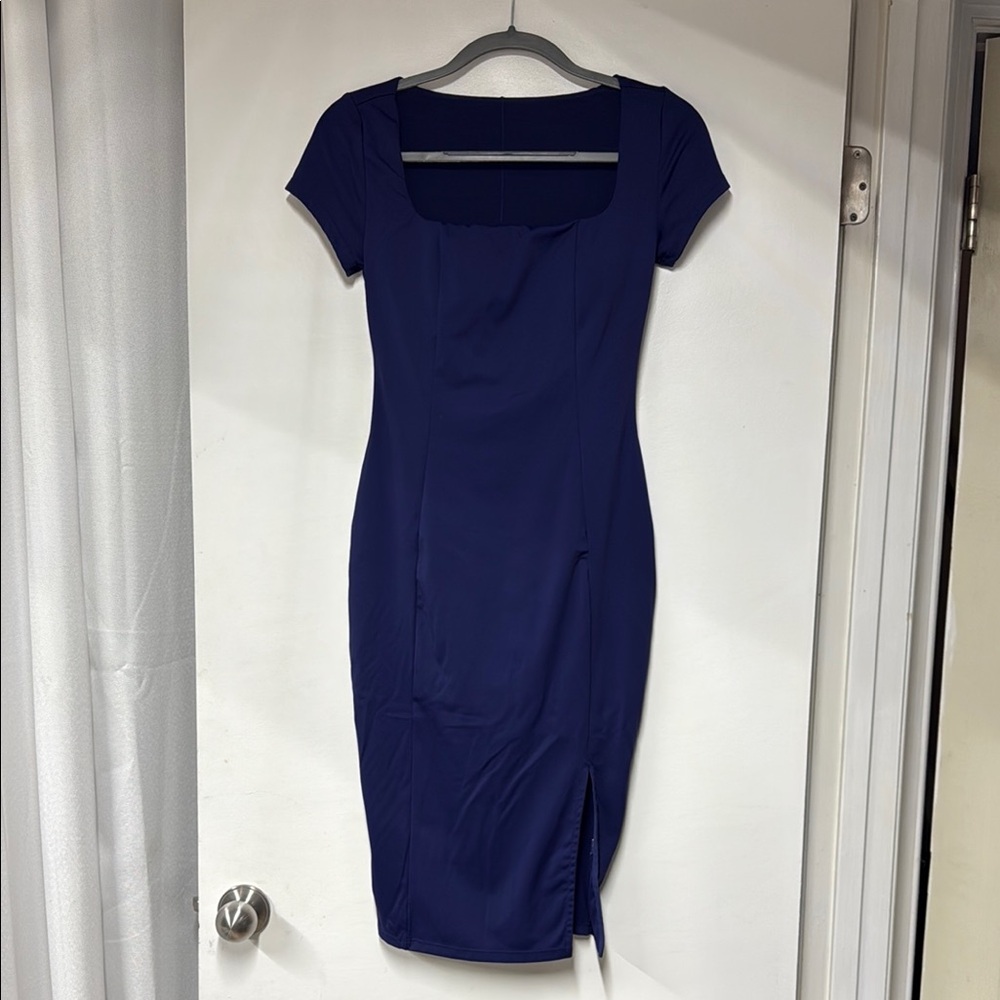 Shapewear Square Neck Slimming Midi Work Dress